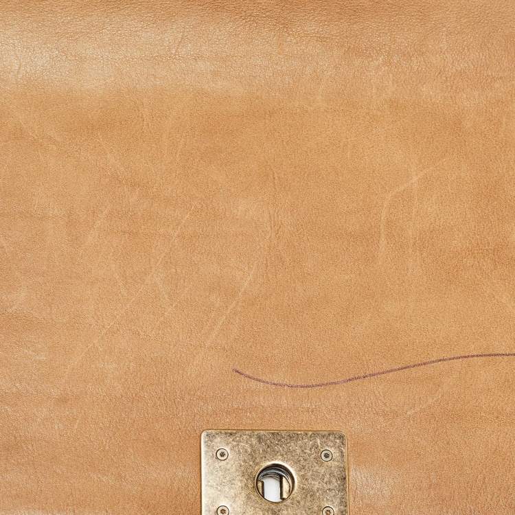 Pre Owned Chanel Brown Marble Effect Quilted Leather New Medium Boy Flap Bag