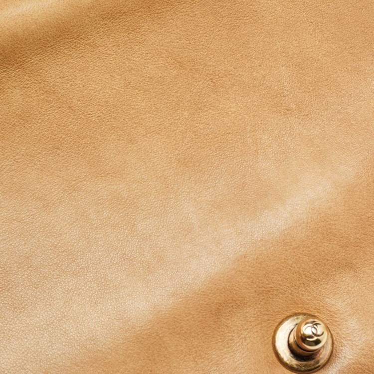 Pre Owned Chanel Brown Marble Effect Quilted Leather New Medium Boy Flap Bag