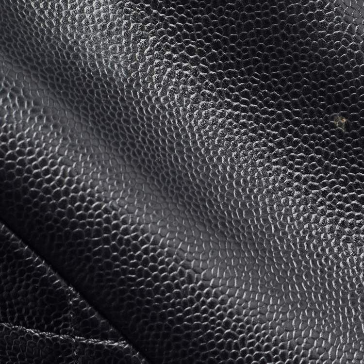 Pre Owned Chanel Black Quilted Caviar Leather Grand Shopping Tote