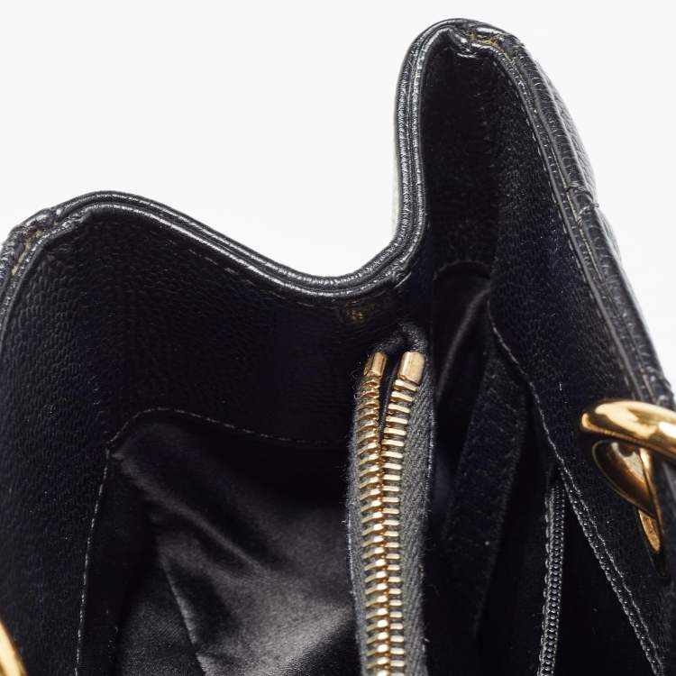 Pre Owned Chanel Black Quilted Caviar Leather Grand Shopping Tote