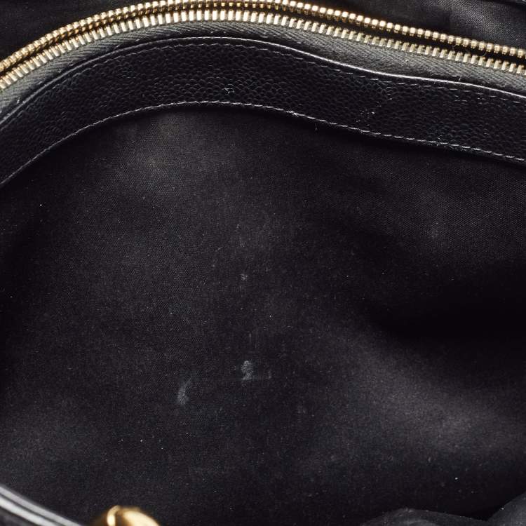 Pre Owned Chanel Black Quilted Caviar Leather Grand Shopping Tote