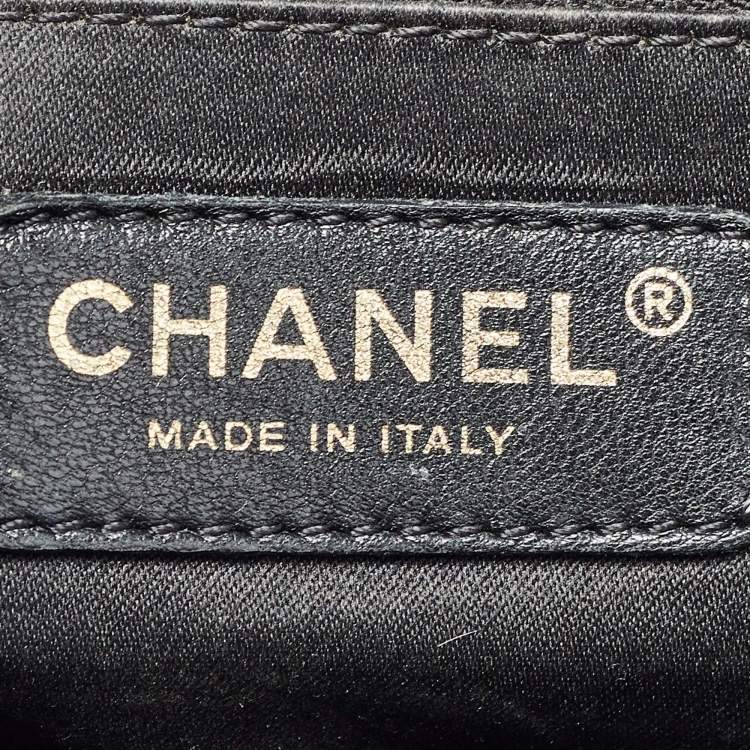 Pre Owned Chanel Black Quilted Caviar Leather Grand Shopping Tote