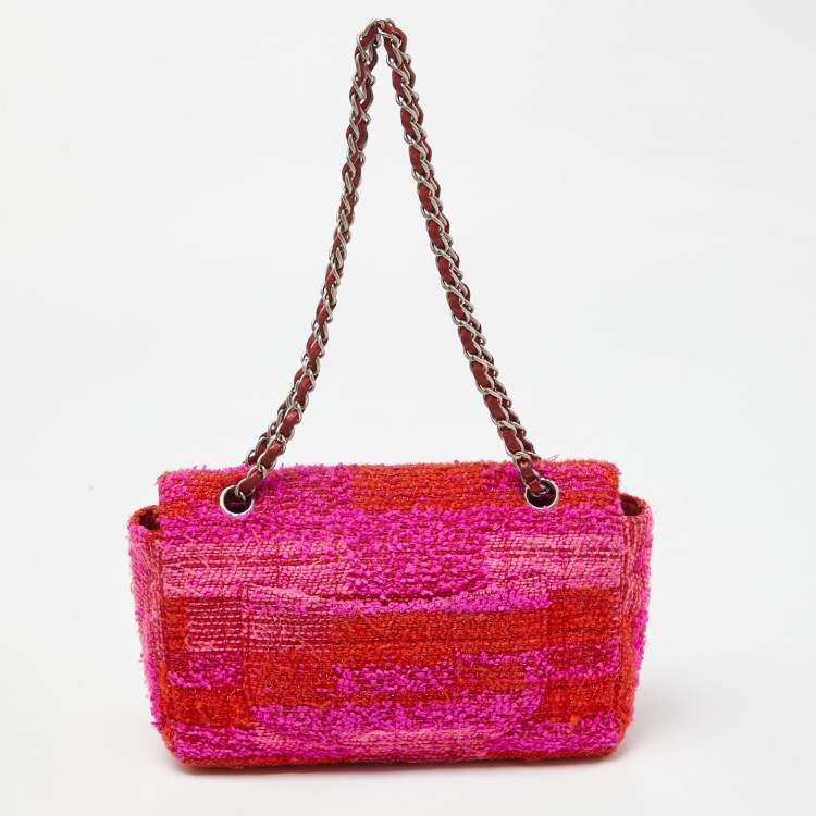 Pre Owned Chanel Multicolor Tweed Medium Classic Single Flap Bag