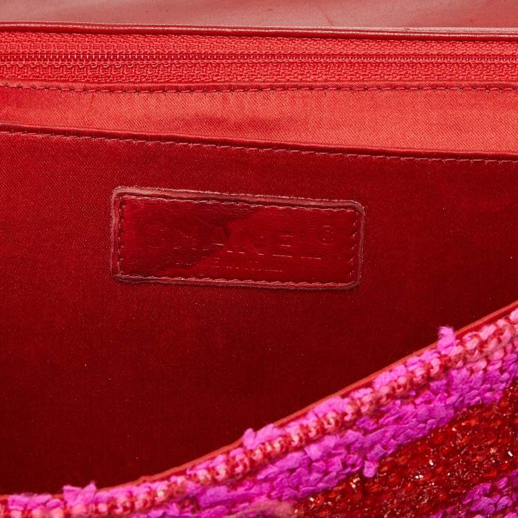 Pre Owned Chanel Multicolor Tweed Medium Classic Single Flap Bag
