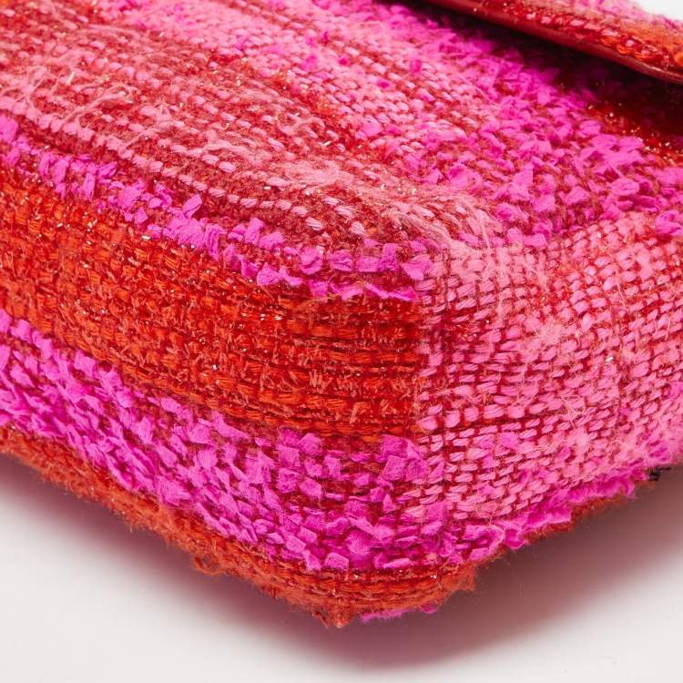 Pre Owned Chanel Multicolor Tweed Medium Classic Single Flap Bag