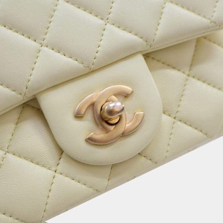 Pre Owned Chanel Quilted Lambskin Mini Sweet Camellia Adjustable Chain Square Flap Bag 