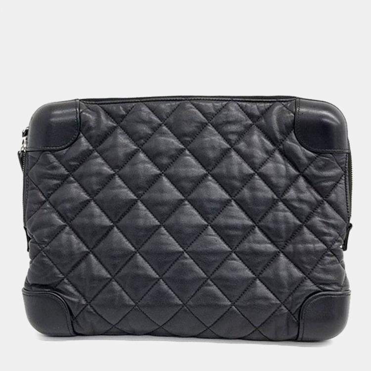 Pre Owned Chanel Black Leather Clutch Bag