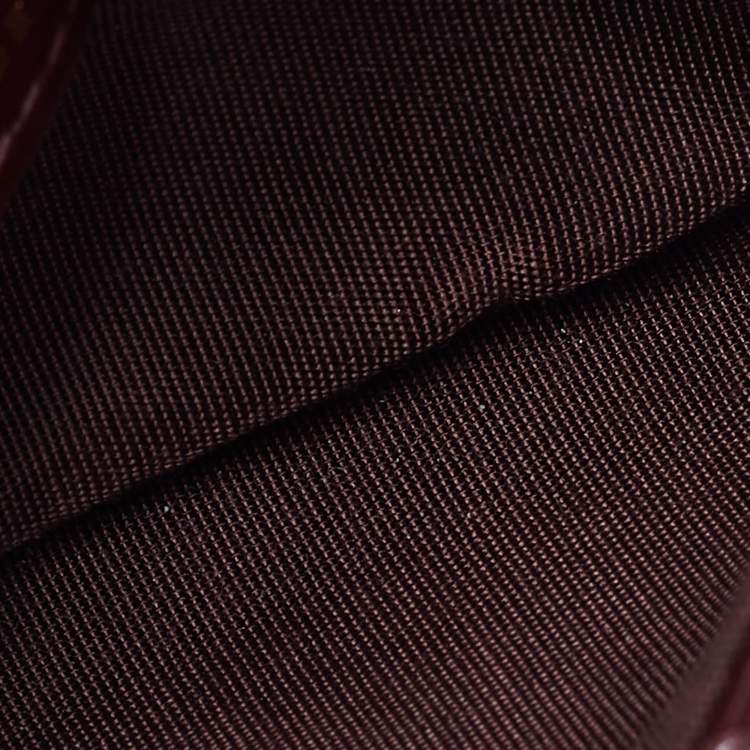 Pre Owned Chanel Red Quilted Patent Leather CC Mini Chain Belt Bag