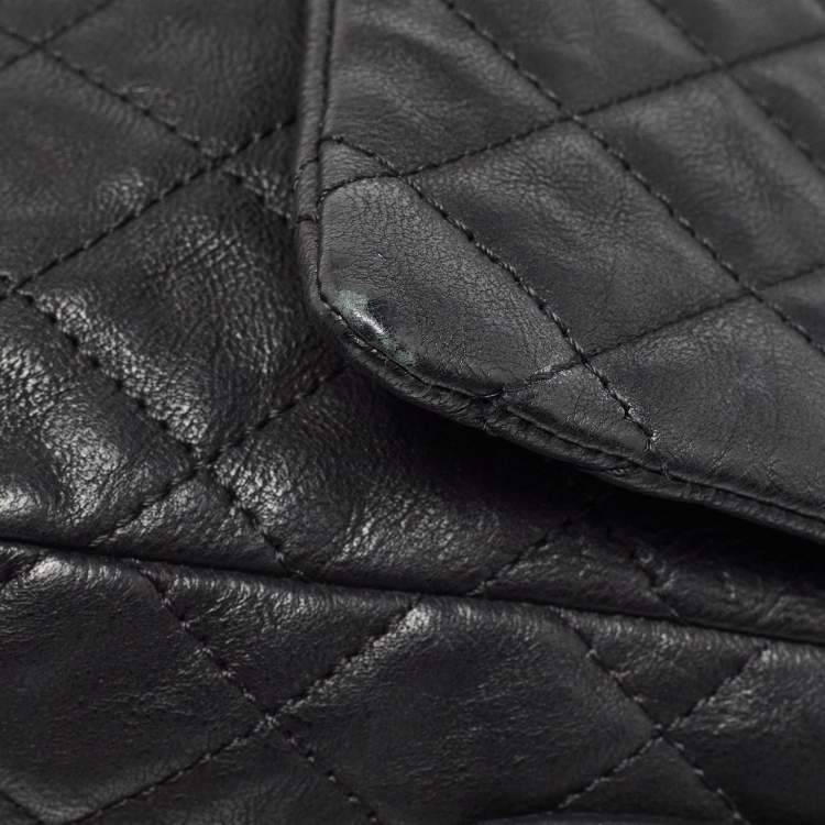Pre Owned Chanel Black Quilted Leather Easy Reissue Messenger Bag