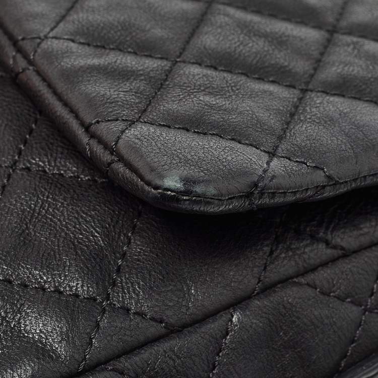 Pre Owned Chanel Black Quilted Leather Easy Reissue Messenger Bag