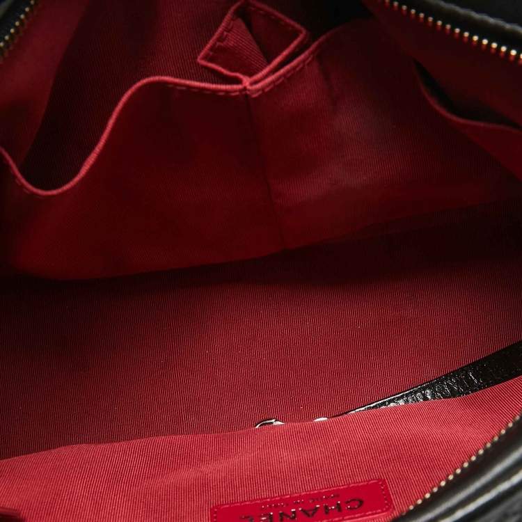 Pre Owned Chanel Black Quilted Aged Leather Medium Gabrielle Hobo