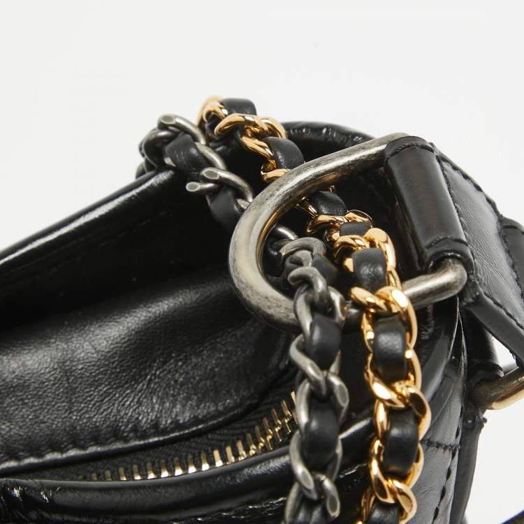 Pre Owned Chanel Black Quilted Aged Leather Medium Gabrielle Hobo