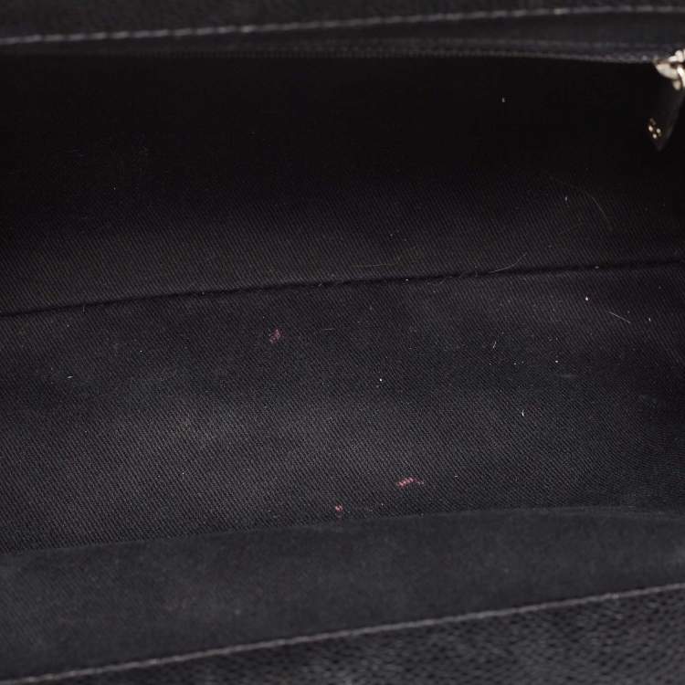 Pre Owned Chanel Black Caviar Leather CC Frame Clutch