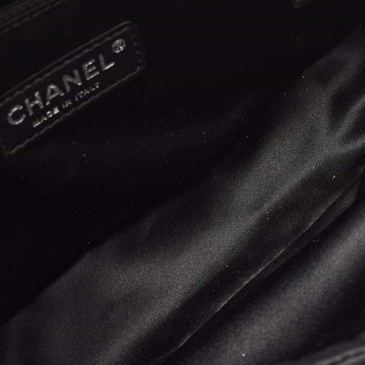 Pre Owned Chanel Black/Silver Sequins Flap Bag