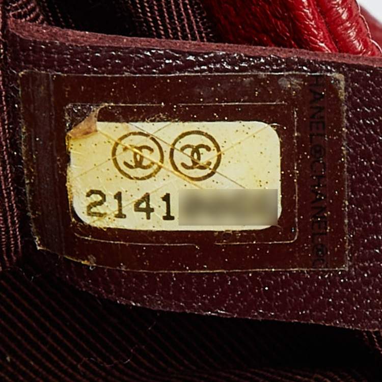 Pre Owned Chanel Red Quilted Leather and Patent Leather Medium Boy Flap Bag