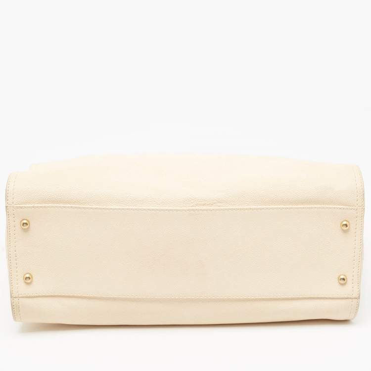 Pre Owned Chanel Beige Caviar Leather Reissue Large Shopper Tote