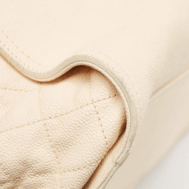 Pre Owned Chanel Beige Caviar Leather Reissue Large Shopper Tote
