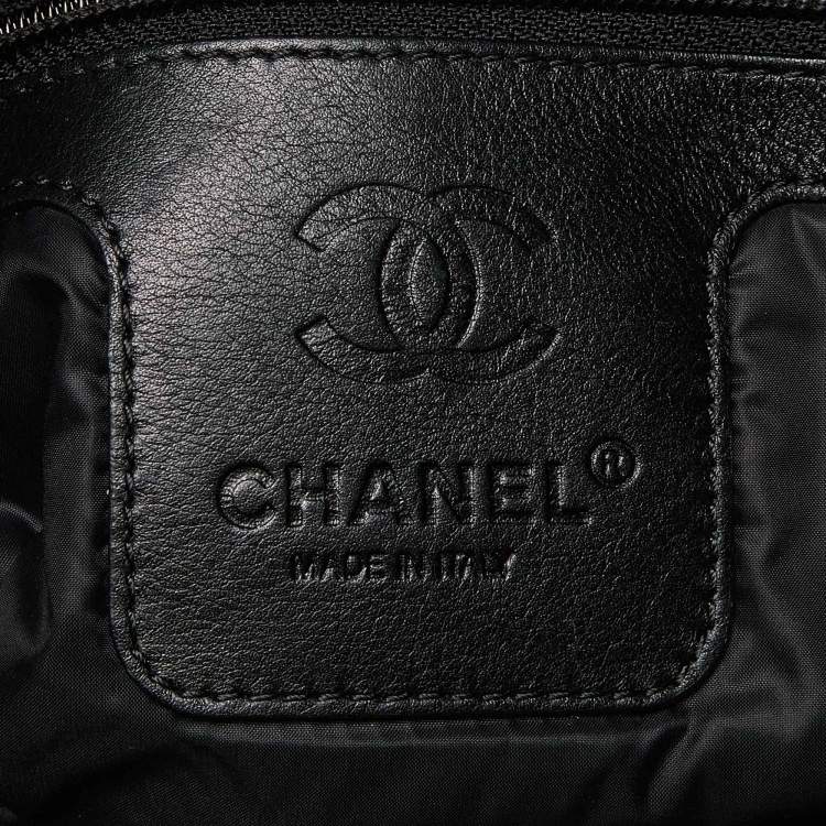 Pre Owned Chanel Green/Grey Quilted Nylon Coco Cocoon Tote