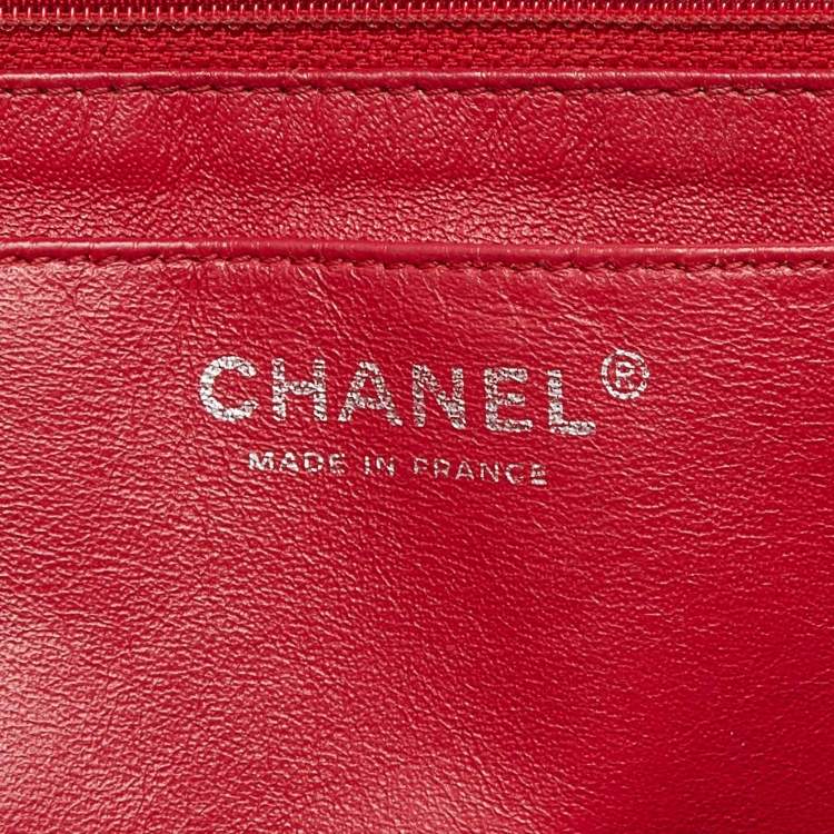 Pre Owned Chanel Red Quilted Leather Maxi Classic Single Flap Bag