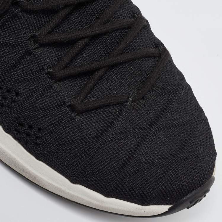 Pre Owned Chanel Black Stretch Fabric Low Top Sneaker Size 42