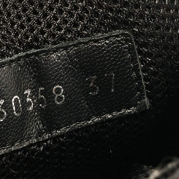 Pre Owned Chanel Black Leather and Neoprene CC Low Top Sneakers Size 37