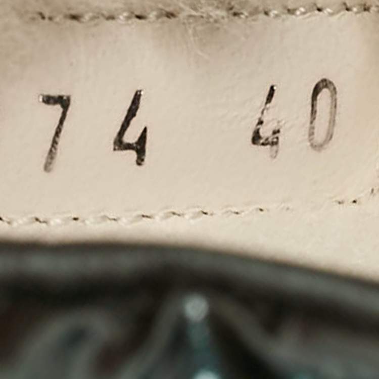 Pre Owned Chanel Green Leather and Nylon Ankle Length Boots Size 40