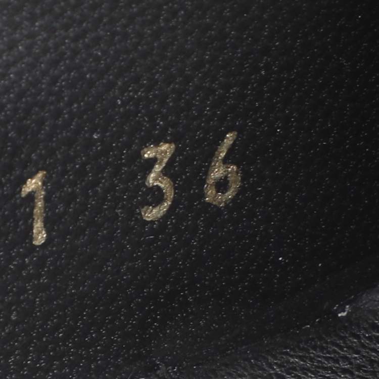 Pre Owned Chanel Black Leather CC Chain Details Moccasins Size 36