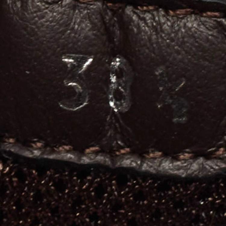 Pre Owned Chanel Dark Brown/Beige Suede and Tweed Low Top Sneakers Size 38.5