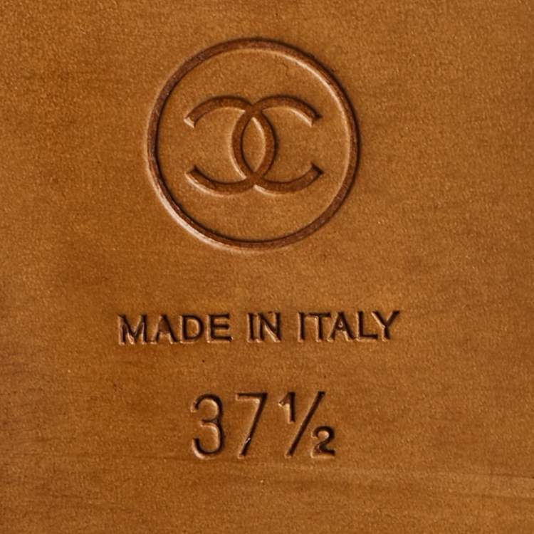 Pre Owned Chanel Dark Brown Suede Embroidered Tassel Calf Length Boots Size 37.5