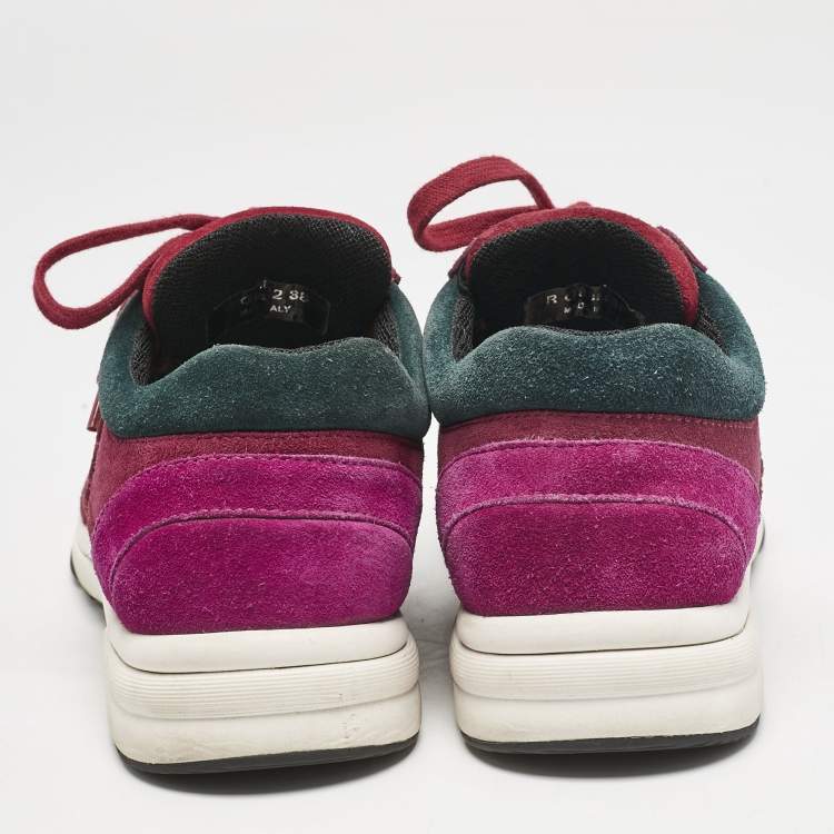 Pre Owned Chanel Multicolor Suede CC Low Top Sneakers Size 38
