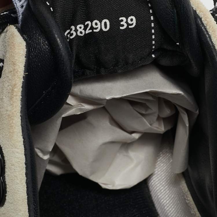 Pre Owned Chanel Grey/White Suede and Mesh CC Low Top Sneakers Size 39