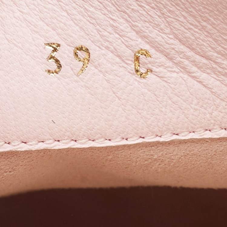 Pre Owned Chanel Pink Canvas CC Cap Toe Espadrille Mules Size 39