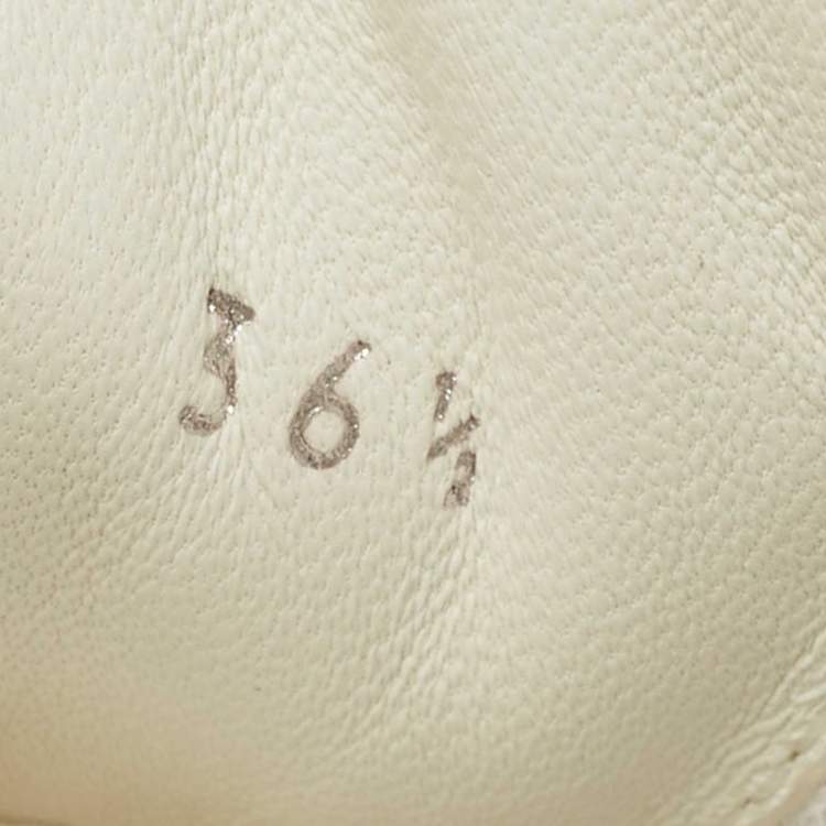 Pre Owned Chanel White Leather CC Low Top Sneakers Size 36.5