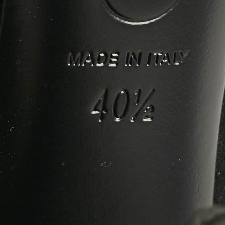 Pre Owned Chanel Black Suede Cap Toe Ankle Length Boots Size 40.5