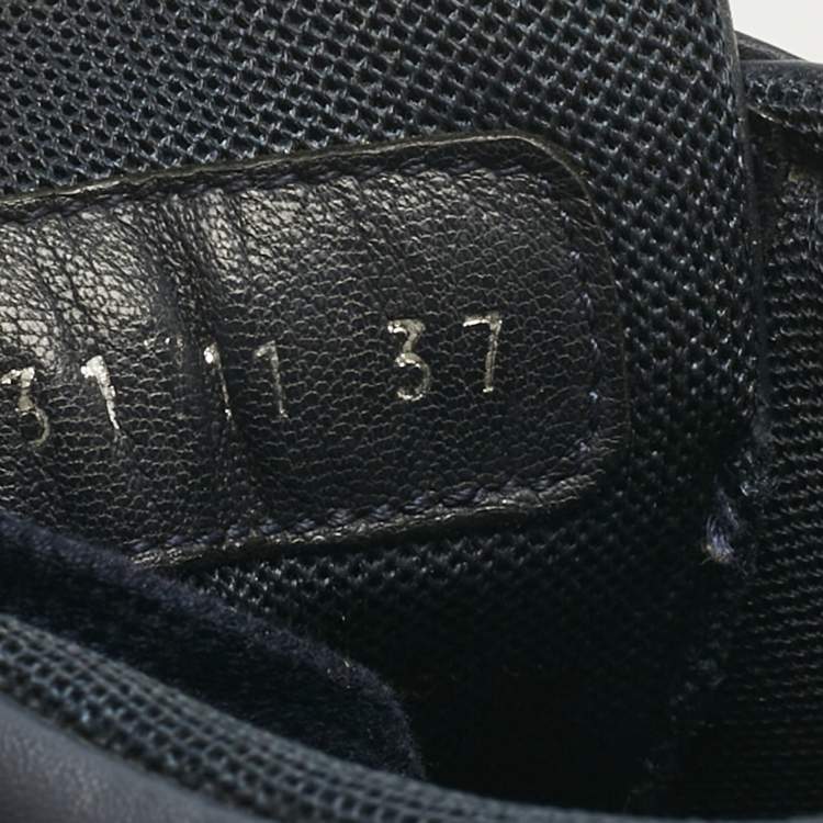 Pre Owned Chanel Black Leather CC Low Top Sneakers Size 37