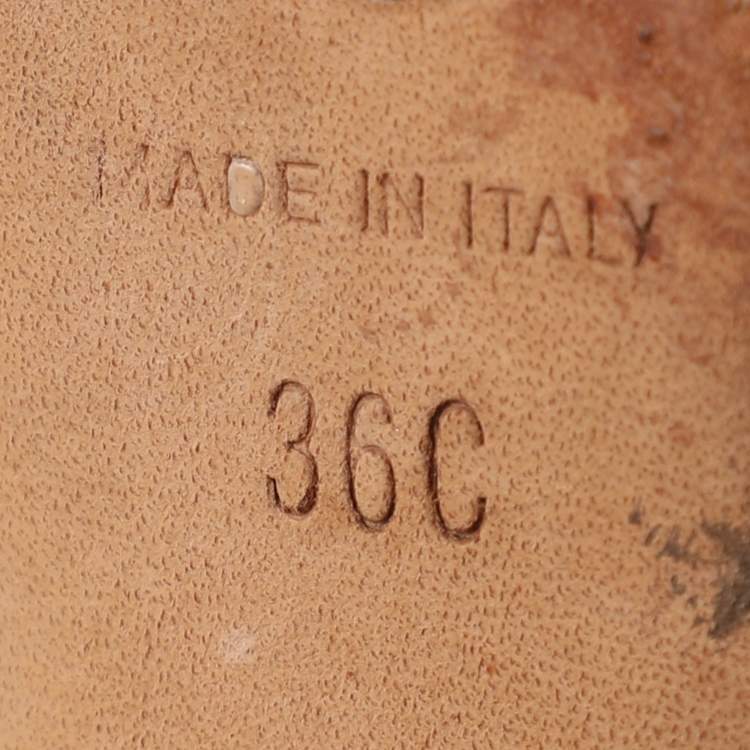 Pre Owned Chanel Black/Beige Quilted Patent Leather CC Pumps Size 36