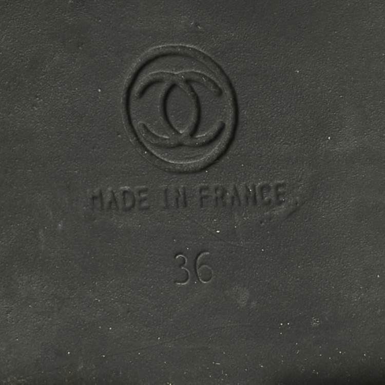 Pre Owned Chanel Black Leather CC Platform Sneakers Size 36