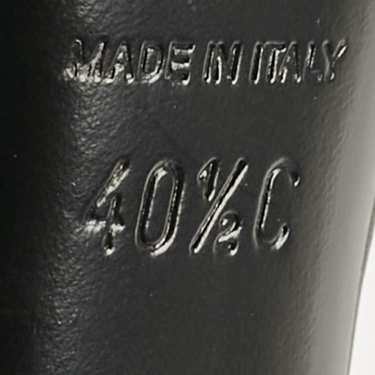 Pre Owned Chanel Black Quilted Leather CC Block Heel Booties Size 40.5