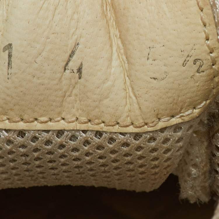 Pre Owned Chanel Grey/White Tweed, Suede and Leather Low Top CC Sneakers Size 35.5