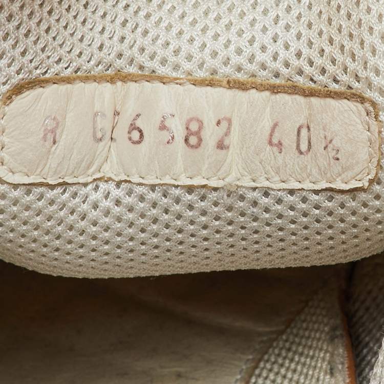 Pre Owned Chanel Black/Grey Fabric, Suede and Leather CC Low Top Sneakers Size 40.5