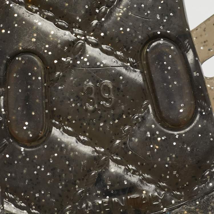 Pre Owned Chanel Two Tone  Jelly Camellia Thong Sandals Size 39