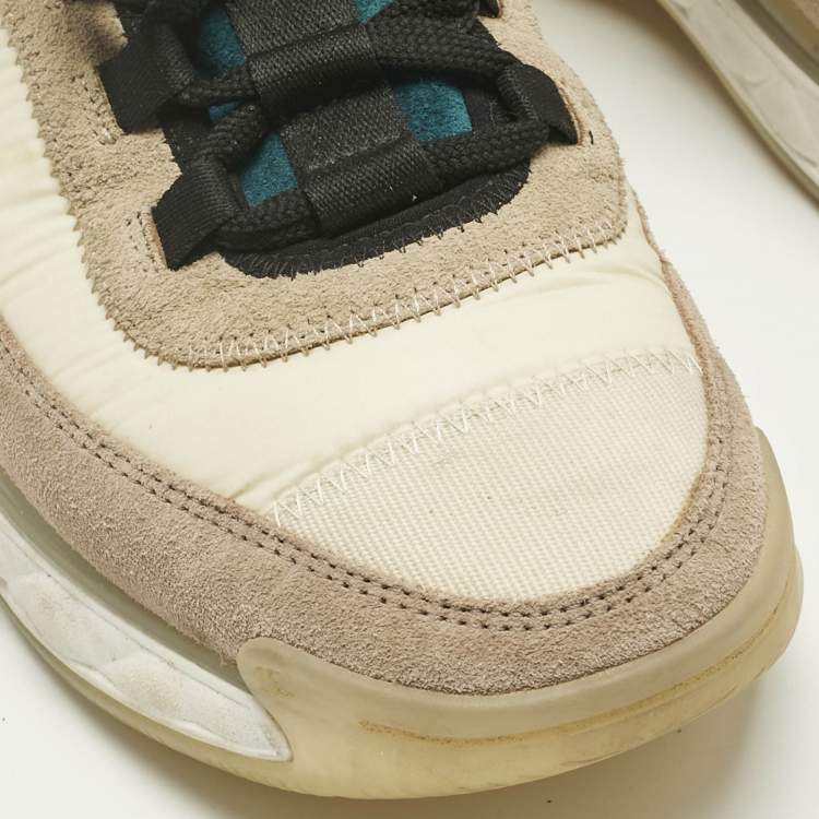 Pre Owned Chanel Multicolor Suede and Nylon CC Lace Up Sneakers Size 38