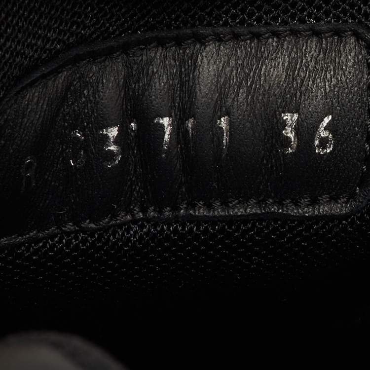 Pre Owned Chanel Black/White Leather CC Low Top Sneakers Size 36