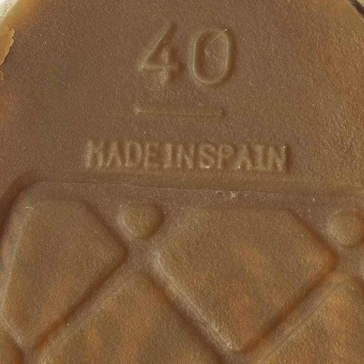 Pre Owned Chanel CC Size 40 Green Leather Espadrille Flats