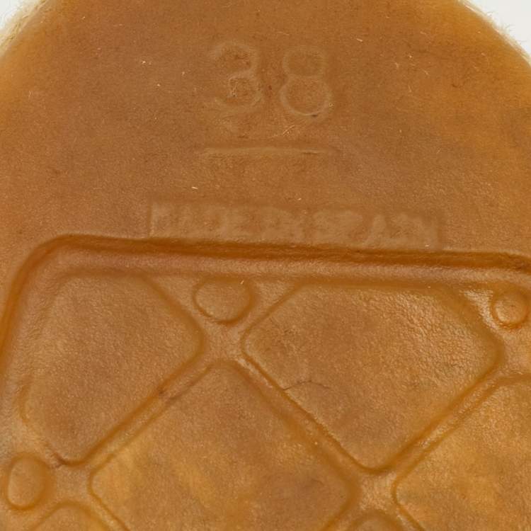 Pre Owned Chanel CC Size 38 White/Black Canvas and Straw Espadrille Flats