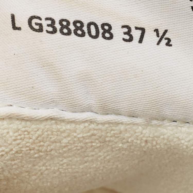 Pre Owned Chanel CC Size 37.5 White Perforated Leather Low Top Sneakers