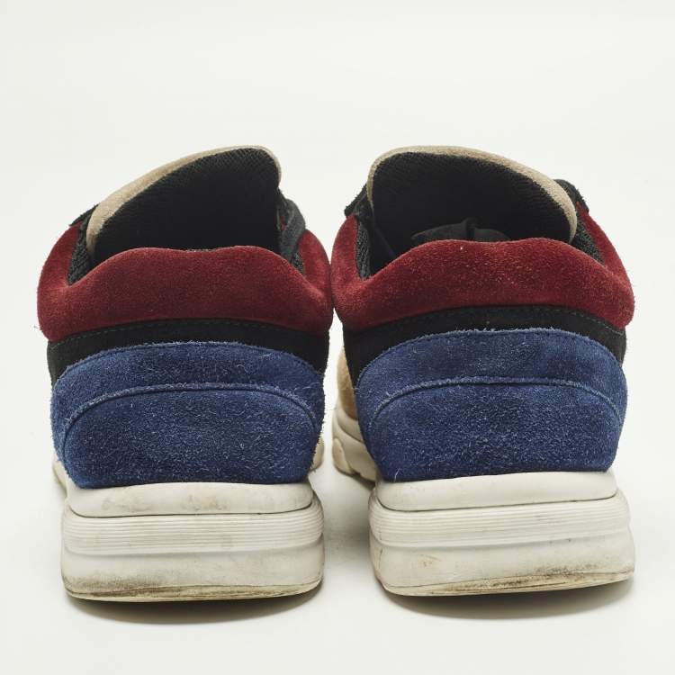 Pre Owned Chanel CC Size 37 Multicolor Suede Low Top Sneakers