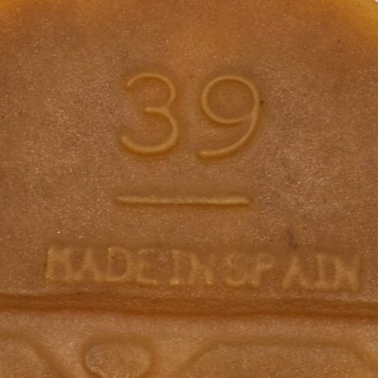 Pre Owned Chanel CC Size 39 Navy Blue/Silver Metallic Leather and Tweed Espadrille Flats