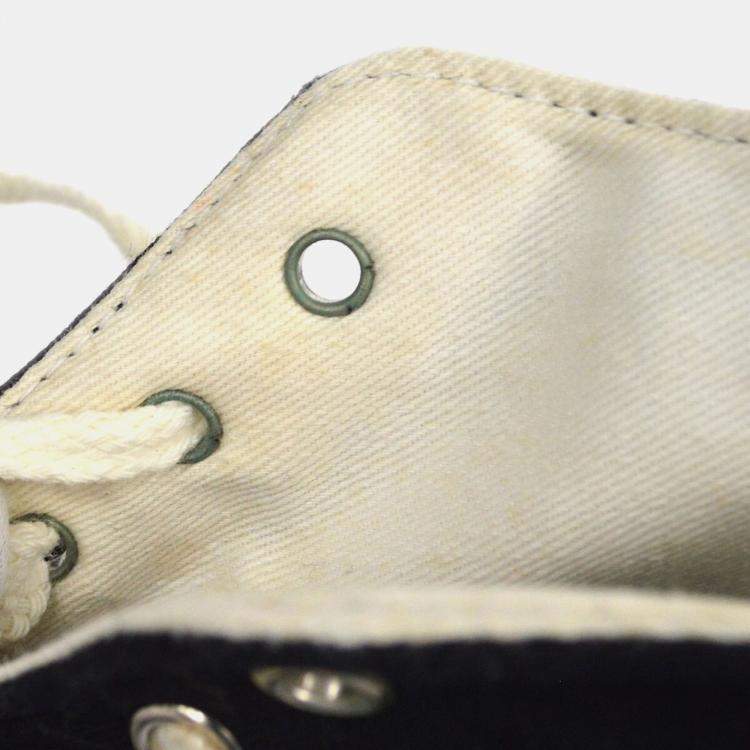 Pre Owned Chanel High Cut Sneakers String Shoes Black White #38