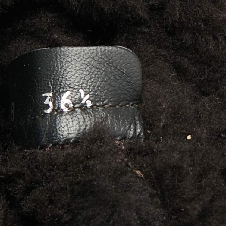 Pre Owned Chanel Size 36.5 Brown Quilted Suede Mid Calf Boots 